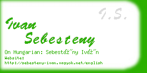 ivan sebesteny business card